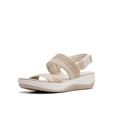 Clarks Womens Arla Stroll Sandal, Beige Combi, 5 UK