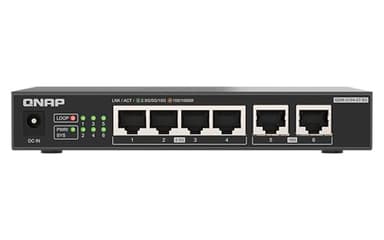 QNAP 4-port 2.5GbE and 2-port 10GbE Multi-Gig unmanaged switch. Affordably upgrade to high-speed networking (QSW-2104-2T-R2)