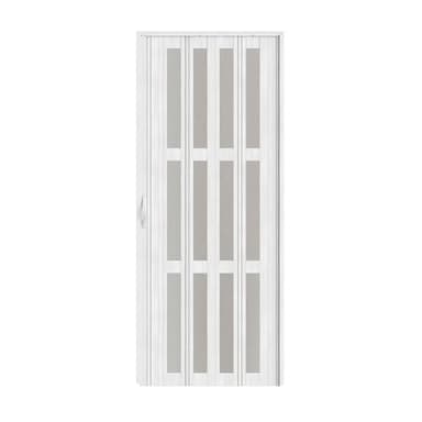INMOZATA Folding Door Internal PVC Plastic Sliding Doors Features Tree-patterned Frosted PVC Glass Internal Doors with Handle Sliding Concertina Door Panel Divider, (15*20.5*216.5cm,Frosted Glass)
