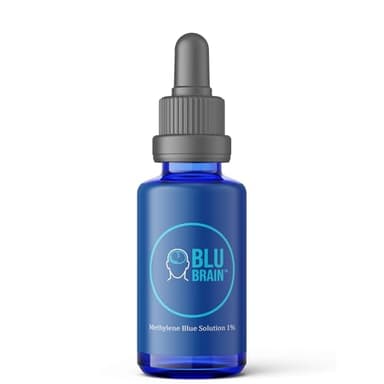 Blu Brain Methylene Blue 1% Solution | USP Pharmaceutical Grade | 30 mL/100ml Glass Dropper | Eurofins Lab Tested | UK Made | Formaldehyde Free | 2 Ingredients Only