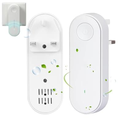 2PCS Air Purifier for Bedroom, Ionic Air Purifier Plug In Uk, Mini Portable All-In-One Plug In Air Purifiers for Smokers, Home, Toilet, Bathroom, Living Room, Athroom, Pet Room, Instantly Cleans Air