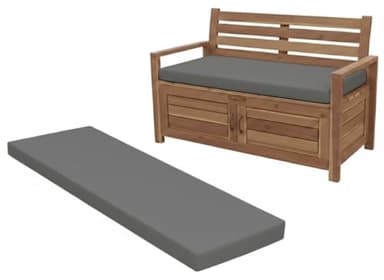 Cuddle Cloud Waterproof Garden Keter Bench Cushion Seat Pad Replacement Cushion for Iceni & Eden Storage Box 128x50x5cm Lightweight & Durable Seat Pad Cushions (Grey)