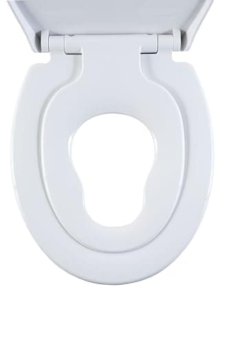 AQUALONA® Premium Thermoplastic Family Toilet Seat Soft Close Hard-Wearing Seat with One Button Hinge Release, Easy to Clean and Install with Universal Fittings, (Family Seat)