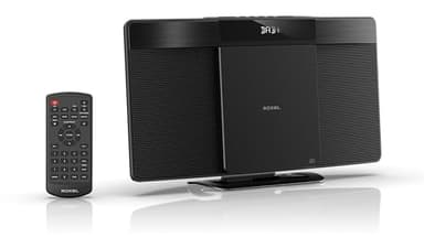 Roxel Micro HiFi System CD Player with DAB/DAB+/FM Radio, Wireless BT V5.4, Powerful Speakers, Wall Mountable, USB & AUX In, Remote Control, Sleek & Flat Design, White LED Display (RCD-200D DAB)