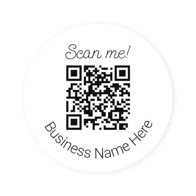 Black Script Stickers - QR Code Scan Me - Pack of 35