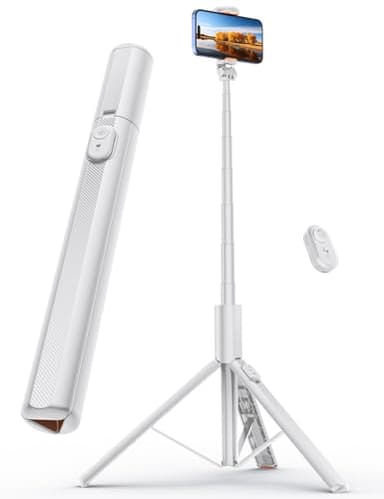 ANXRE 71"/180cm Phone Tripod Monopod, NT79 Extendable Selfie Stick for Cell Phone＆Camera, Mobile Tripod Stand for Filming (White)