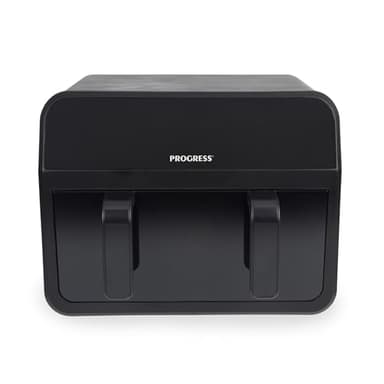 Progress Dual View Air Fryer – 7 Litre, Non-Stick Cooking Basket, Removable Divider, Family Size Capacity, Viewing Window, Digital LED Touch Display, 6 Cooking Functions, Hot Air Circulation, 2300 W