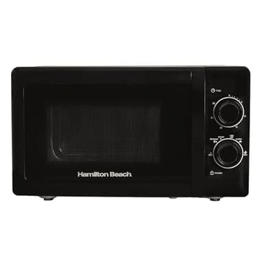 Hamilton Beach Microwave, 20L, 700W, Stainless Steel Cavity, Manual Control, 5 Power Levels, Quick Defrost, 30 Minute Timer, Black - HBMX79SSB