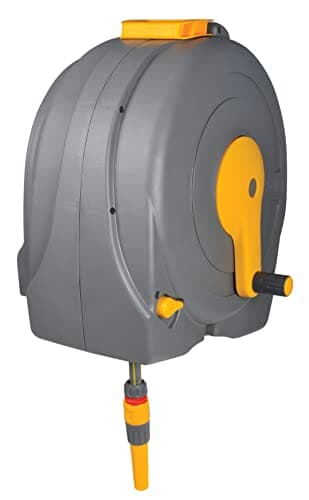 HOZELOCK - Wall-Mounted Fast Reel 40 m : Easy Rewinding with its Integrated Hose Guide System, Supplied with Hose Guide, Assembled and Ready to Use, 2496, Multicolour
