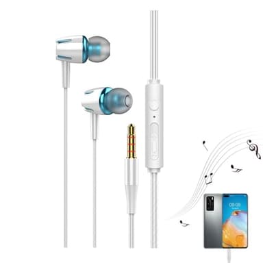 Wired Earphones - Diaphragm Noise Reduction Headphones, Skin-friendly Silicone Eartips, Glow in the Dark Sports Headphones, Surround Sound Wired Earphones for Phone, Computer, Running, Gym