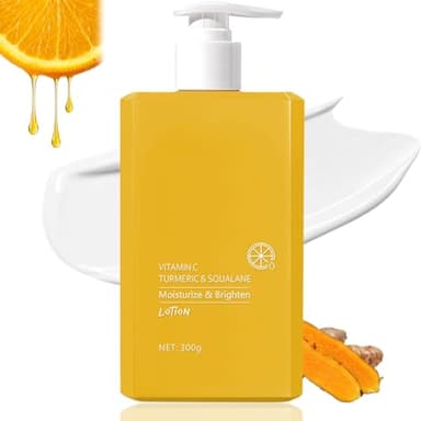 Vitamin C & Turmeric Body Lotion, Body Brightening Cream for Face & Back, Squalane Leg Moisturiser for Uneven Skin Tone, Remove Dark Spots- Firming Face Lotion for Dry Skin, Body Skin Care Smooth Skin