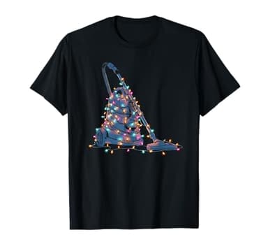 Funny Vacuum Cleaner Christmas Graphics Lights Lover T-Shirt