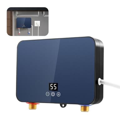 Delousiber Instant Water Heater, 6000W 220V Electric Tankless Water Heater, Constant Temperature LED Digital Display, Electric Shower for Bathroom, Kitchen, Over/Under Sink Tank, Household Indoor Use