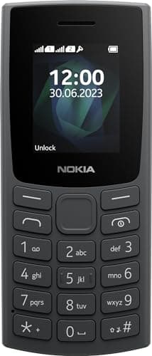 Nokia 105 2G Feature Phone with long-lasting battery, 12 hours of talk-time, wireless FM radio, large display, and tactile keyboard, Dual Sim - Charcoal