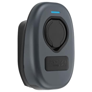Sync Energy EV Wall Charger 2, Socketed Smart EV Charger, Mode 3, Type 2 with Auto lock, Single Phase, Electric and Hybrid Vehicles, Wi-Fi, LAN and 4G, BG Sync EV, Black, 7.4KW, 32A, IP65, EVWC2S7GG