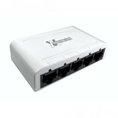 rhinocables - Ethernet Network Switch Box | 5 Port Hub for Seamless Connectivity | Ideal for Home & Office Networks | Supports CAT 5/6 | Includes External Power & LED Indicators, 10/100/1000