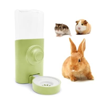 Rabbit Water Bottle [Green, 600ml/21oz] Hanging Water Dispenser Feeder Cage Crate Hutch Bunny Puppy Cat Chinchilla Ferret Guinea Pigs Squirrel Hedgehog