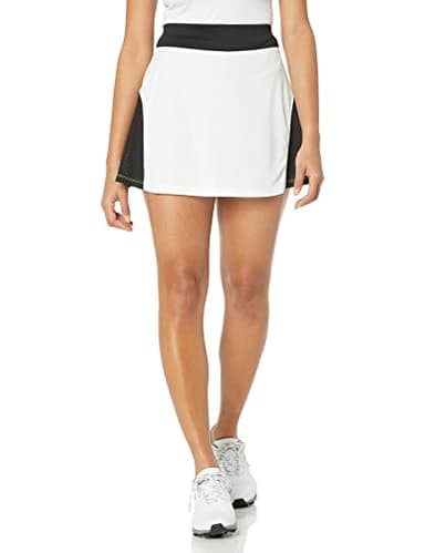 PGA TOUR Women's Colorblock Skort W/Mesh Side Panel, Bright White, Large