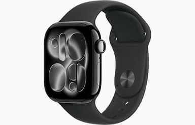 Apple Watch Series 11 [GPS, 42mm] Jet Black Aluminum Case with Black Sport Band, M/L (Renewed)