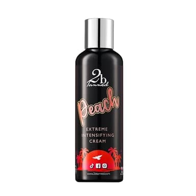 2bTanned Sunbed Tanning Accelerator (200ml), Extreme Intensifying Cream, Tan Accelerator for Sun and Sunbed, Nourishing Shea Butter-based Tanning Cream with Carrot Seed Oil and Aloe Vera, Peach