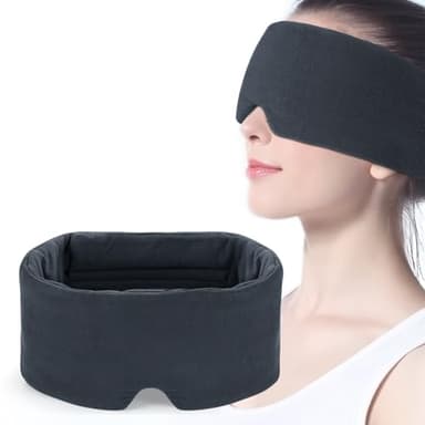 Mavogel Sleep Mask - Skin Friendly Modal Material & Light Blocking Sleeping Mask for Home/Flight/Shift Work, Handmade, Fully Adjustable Strap, Full Eye Covers for Women/Men Sleeping (Dark Grey)