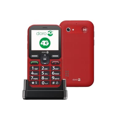 Doro Leva L10 Unlocked mobile phone for seniors - Large landscape displlay -Powerful sound - Camera - Assistancebutton with GPS location - Basic phone without Internet (Red)