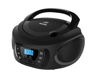 Roxel RCD-S50BT Portable Boombox CD Player with FM Radio, BT Wireless Streaming, USB MP3 Playback, AUX In, and Dual Power Option