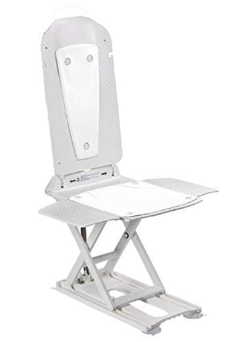 Kanjo Eco Lightweight Reclining Bathlift with White Covers – 140kg Weight Limit – Bath Chair for Elderly or Disabled – Easy Clean Mobility Bathroom Aid – 4-Year Warranty Included