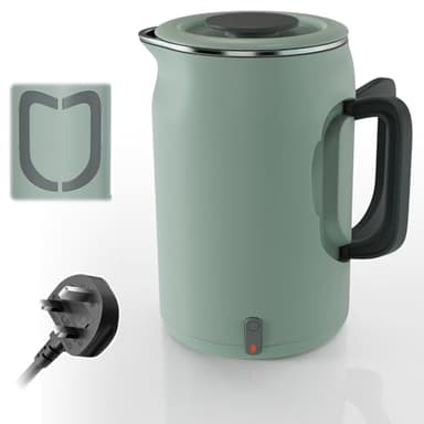 Emooncn 600ML Portable Travel Kettle Stainless Mini Electric Kettle 8mins Fast Boil Small Kettle 400W Travel Tea Kettles for Bedroom Electric Heating Cup for Travle Tea Milk Coffee