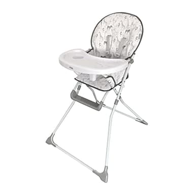 My Babiie MBHC1 Compact Highchair – Ultra Lightweight (5kg), Foldable, Easy Clean, Padded Seat, Footrest, Tray Cup Holder, for Toddler, from 6 Months to 3 Years (15kg) – Safari