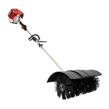 Outdoor Hand Held Gas Power Broom, 52CC 2.3 HP Outdoor Walk Behind Tractor Sweeper 1.7KW Snow Power Sweeper for Dirt Grass Leaves Lawn Debris Artificial Turf and Light Snow Cleaning