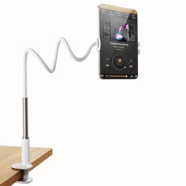 nediea Tablet Stand for Bed, Flexible Adjustable Gooseneck Tablet Holder for iPad, 37.4" Lazy Long Tablets Arm Clamp Mount, Book Holder for Kindle Reading in Bed, Compatible with 4.7-10.9" Devices