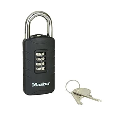 Master Lock 656EURDBLK Outdoor Combination Padlock with Override Key, 120 x 48 x 20 mm