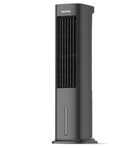 PELONIS 5L Evaporative Air Cooler with Remote, 3-in-1 Portable Cooling Tower: Fan, Humidifier & Auto-Swing, 3-Speed Cooling, 7H Timer, 2 Ice Packs for Home & Office Use