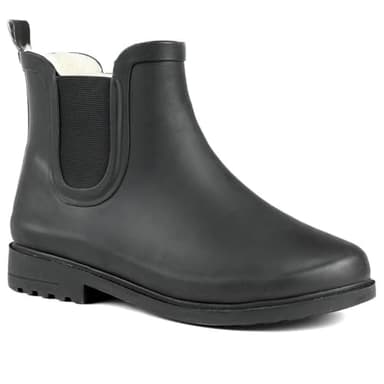 Pavers Wide Fit Rubber Ankle Wellies - Black Size 5