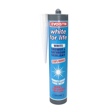 EVO-STIK White for Life White - Shower & Bathroom Sealant - Stops Mould - Stays Looking New