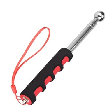 Zhiang Self Defense Stick Retractable, Hollowing Drum Detection Hammer, Red