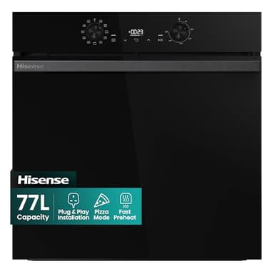 Hisense BI622ABPGUK - Built-in 77L Electric Single Oven - Stainless Steel with Even Bake, 300°C Pizza Mode, Frozen Food Mode, Steam Clean - A Rated, Extra Large