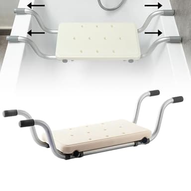 72-82 cm Bath Seat for Adults Elderly, Suspended Bath Seat for Disabled or Injured, Suspended Bath Bench Lightweight Bathtub Shower Transfer Board for Elderly Disabled Injured