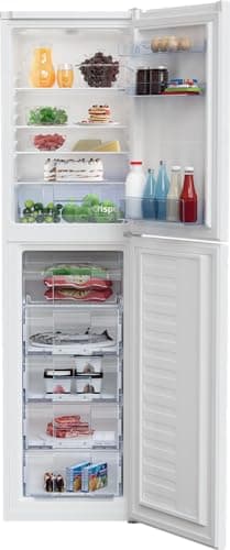 Beko CFG4501W Fridge Freezer | 50/50 Freestanding Frost Free | E Rated Energy Class| Large 286 Litre Capacity | Freezer Guard | LED Light