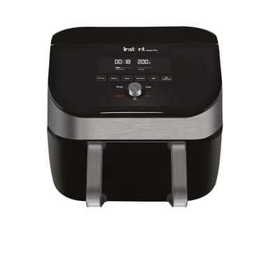 Instant VersaZone Air Fryer comes with XXL Single and Double Air Frying ClearCook Drawers complete with 8 Smart Programmes - Air Fry, Bake, Roast, Grill, Dehydrate, Reheat - Stainless Steel, 8.5L