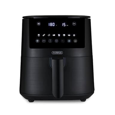 Tower T17147 Vortx 4.2L Digital Air Fryer with 8 Cooking Presets, 60 Minute Timer, 1400W, Black