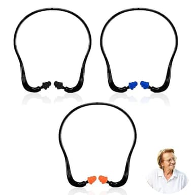 3 Pcs Caps Banded Earplugs, Banded Ear Plugs, TPR Silicone Reusable Waterproof Earplugs, for Swimming, Work, Construction, Automotive, Industrial Use - Soundproof, Noise Reduction