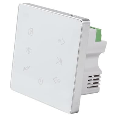 Jrifedptry Bluetooth Amplifier in Wall USB SD Card Music Panel Smart Home Background Audio System Stereo Hotel Restaurant(White)
