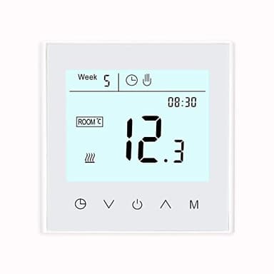 MincoHome Programmable WiFi Thermostat Touch Screen Tuya Smart Temperature Controller for Gas Boiler/Water Warm Floor Heating Controller (White Gas Boiler/Water Heating)