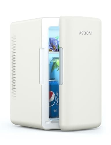 AstroAI Mini Fridge 6 Litre / 8 Can | Cooler and Warmer | AC/DC | Small Fridge for Bedrooms, Car, Drinks, Beauty, Skincare, Travel (Beige)
