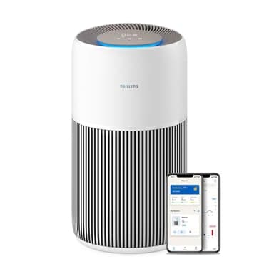 Philips Air Purifier 2200 Series, HEPA NanoProtect + Active Carbon Filter, CADR 420m³/h for 109m², Allergy sufferers, Ultra-quiet, Intelligent and Long-lasting filter (AC2220/10)