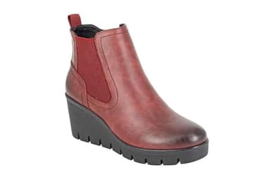 Cipriata ANNINA L606 Ladies Memory Foam Inside Zip Gusset Comfort Wedge Heel Ankle Boots (Burgundy, UK Footwear Size System, Adult, Women, Numeric, Medium, 6)
