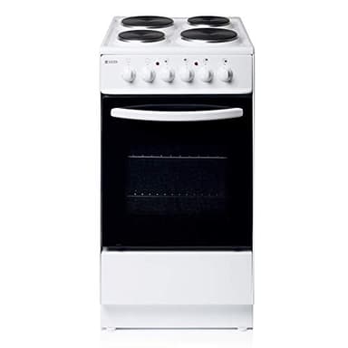 Haden HES50W Electric Cooker – Freestanding 52 Litre Cooker with 4 Solid Plate Rings - Single Cavity Oven - 50cm, White
