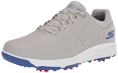 Skechers Men's Torque Waterproof Golf Shoe, Gray/Blue Sole, 10.5